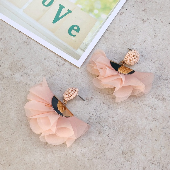 Blush Statement Earrings - Picture 5 of 7